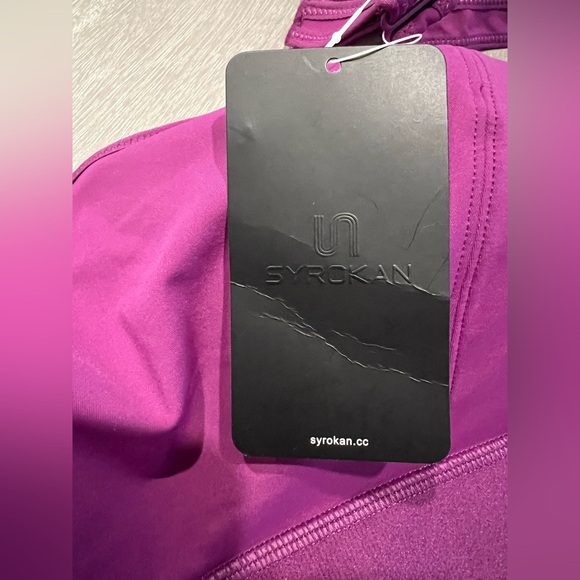 SYROKAN new purple Front adjustable padded sports bra work out bra women’s 34G - Picture 10 of 13